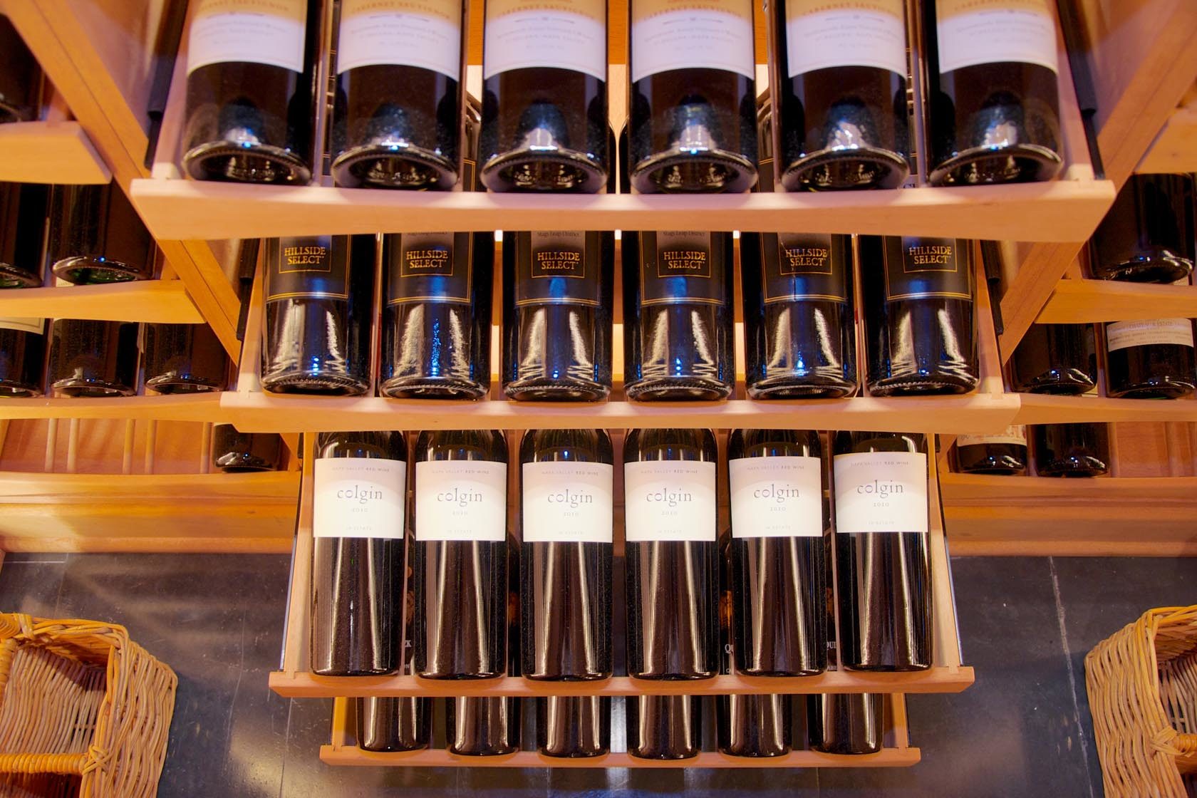 wine racks with drawers that pull out