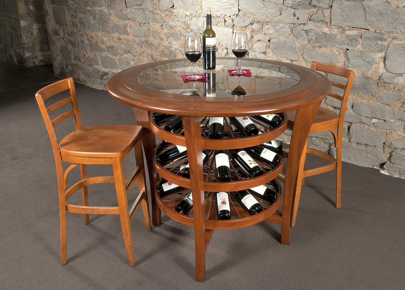 Bistro Table with Built in Wine Storage