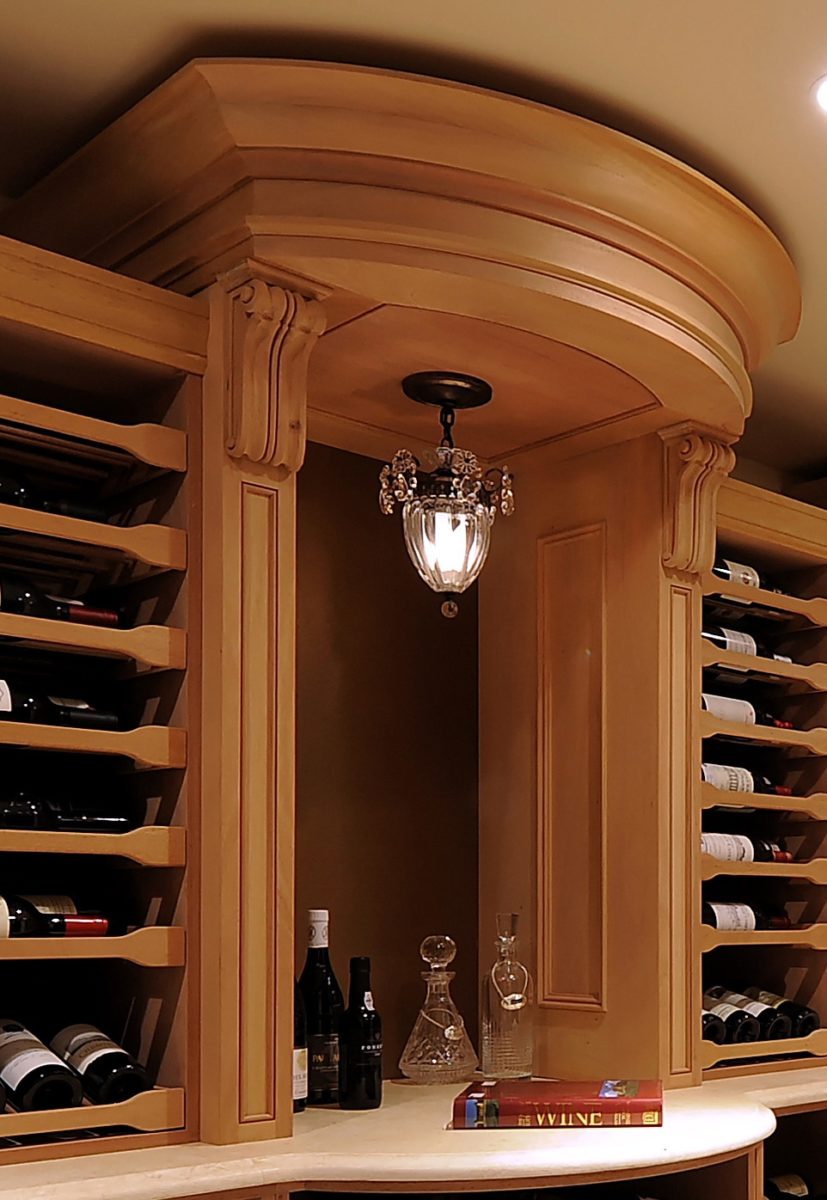custom wine cellar detail