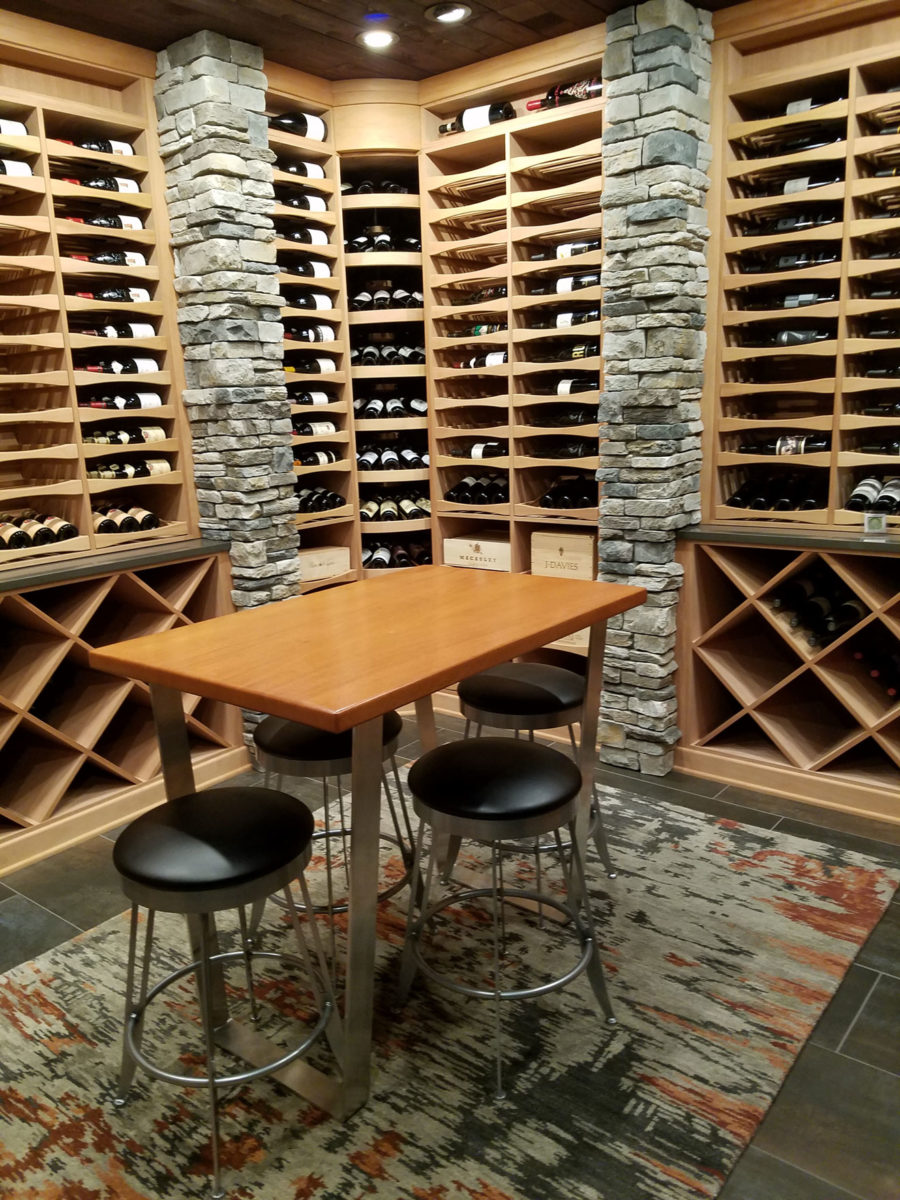 Custom Wine Cellar with Tasting Table