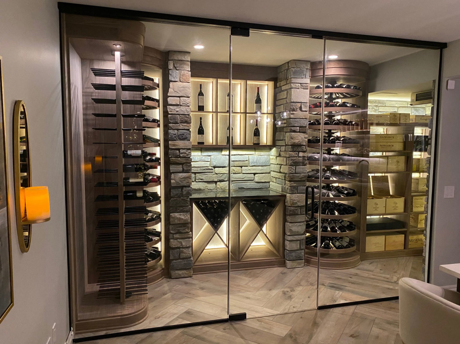 Clarkston Michigan Glass Enclosed Wine Cellar