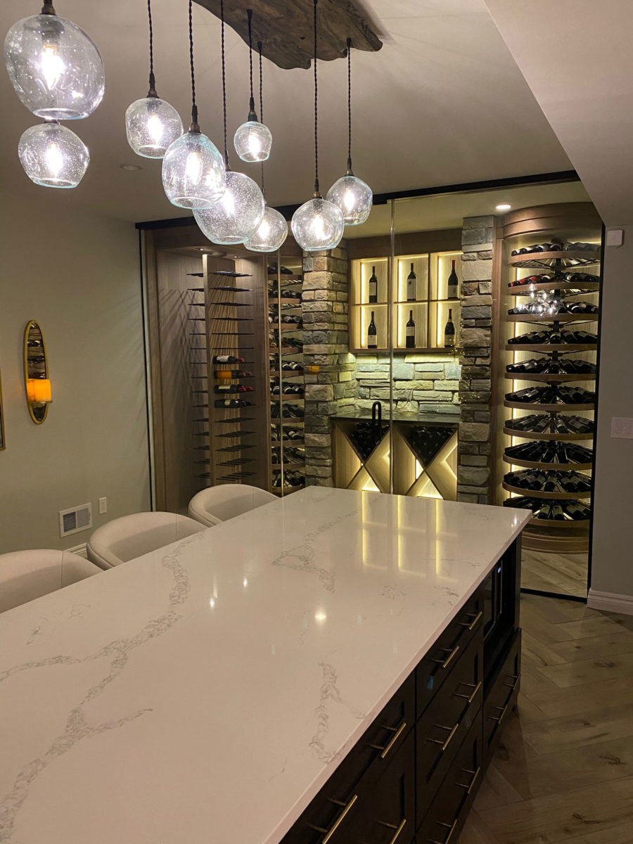 Tasting Room View Into Wine Cellar