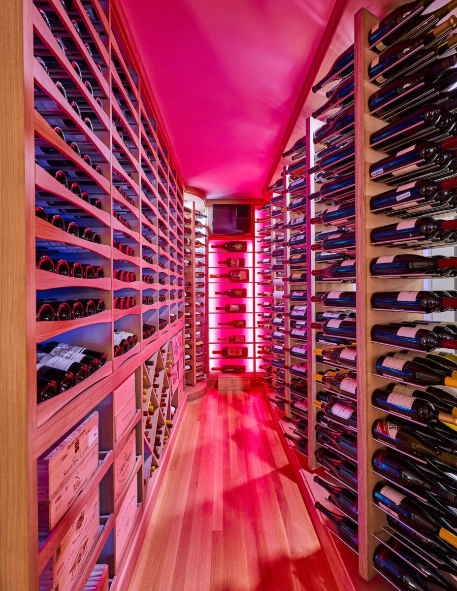 Color LED in Wine Cellar Cabinetry